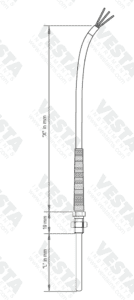 ابعاد سنسور PT100 وستا مدل SE2052-S50G