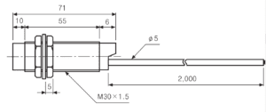 ابعاد سنسور خازنی آتونیکس مدل CR30-15A