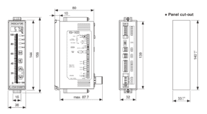 ابعاد نمایشگر بارگراف آتونیکس سری KN-1000B